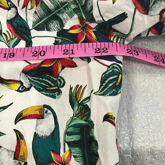 [L]DJAB For Simons Tropical Toucan  Bird Print L/S Button Down Shirt-NWOT - Picture 9 of 13